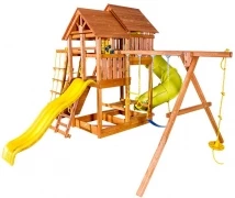 Игровая площадка PLAYGARDEN SkyFort Deluxe II с двухволновой горкой, горкой-трубой и рукоходом