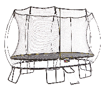 Батут овальный SPRINGFREE O92 SAW с лестницей, фиксаторами и колесиками
