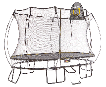 Батут овальный SPRINGFREE O92 SHW с лестницей, корзиной для мяча и колесиками
