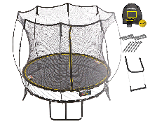 Детский круглый батут SPRINGFREE R54 SHA с лестницей, корзиной для мяча и фиксаторами