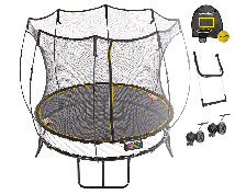 Детский круглый батут SPRINGFREE R54 SHW с лестницей, корзиной для мяча и колесиками