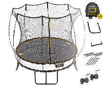 Детский круглый батут SPRINGFREE R54 SHAW с лестницей, корзиной для мяча, фиксаторами и колесиками