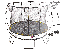 Батут круглый SPRINGFREE R79 SAW с лестницей, фиксаторами и колесиками