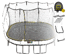 Батут квадратный SPRINGFREE S113 SHA с лестницей, корзиной для мяча и фиксаторами
