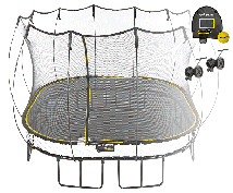 Батут квадратный SPRINGFREE S113 HW с корзиной для мяча и колесиками