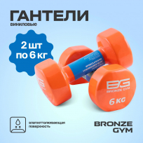 Гантели для аэробики виниловые BRONZE GYM FA-VD6 6 кг (пара)