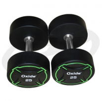 Круглые полиуретановые гантели OXIDE FITNESS ODB01 (от 2,5 до 50 кг)